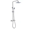 Colonne de douche carrée monocommande VERARA, 83-126 cm, finition chrome poli, en laiton Kibath