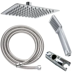 Colonne de douche carrée monocommande VERARA, 83-126 cm, finition chrome poli, en laiton Kibath
