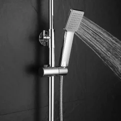 Colonne de douche carrée monocommande VERARA, 83-126 cm, finition chrome poli, en laiton Kibath