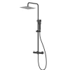 Colonne de douche carrée monocommande GUN METAL finition graphite/anthracite mat en laiton Kibath