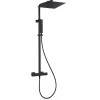 Colonne de douche carrée thermostatique noire Essebagno Square II