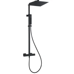 Colonne de douche carrée thermostatique noire Essebagno Square II