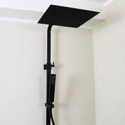 Colonne de douche carrée thermostatique noire Essebagno Square II