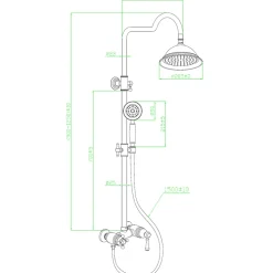 Colonne de douche chromé rétro mitigeur mécanique Essebagno Leeds 2