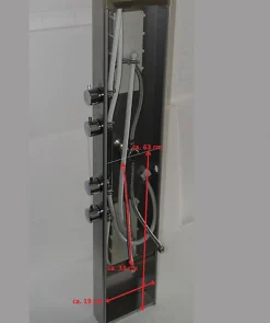 Colonne de douche Chrome thermostatique murale acier inox mitigeur, pommeau de douche, jets massage, 165x22cm, SEDAL 8815
