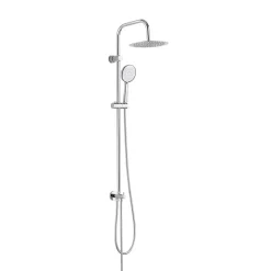 Colonne de douche classique à raccorder sur robinetterie avec pomme de tête, douchette et flexible, chrome Valentin Classic