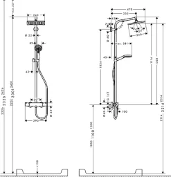Colonne de douche Crometta E 240 chromé HANSGROHE 27271000