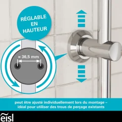 Colonne de douche EASY DELUXE chromé avec pommeau de douche effet pluie - raclette incluse