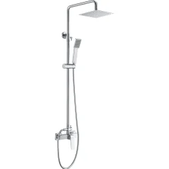 Colonne de douche ELAN Mitigeur monocommande Chromé BrillantOr brosséBlanc matChroméNoir matCanon de fusil couleur Chromé Brill