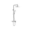 Colonne de douche en acier inoxydable avec tablette - Brush nickel - Hauteur réglable - JIZEO