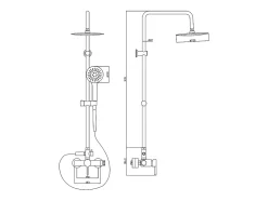 Colonne de douche en acier inoxydable noir mat - 116 cm - AITA