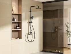 Colonne de douche en acier inoxydable noir mat - 116 cm - AITA