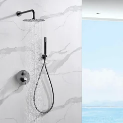 Colonne de Douche Encastrée Anti-Calcaire Black Gun Métal IMEX MONZA GPM039/BGM