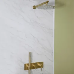 Colonne de douche encastrée mécanique or brossé Essebagno Envol