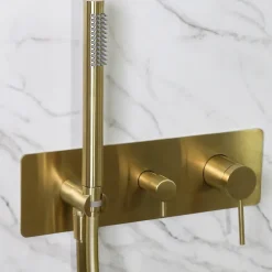 Colonne de douche encastrée mécanique or brossé Essebagno Envol