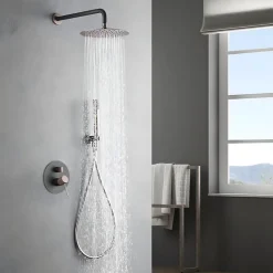 Colonne de Douche Encastrée Anti-Calcaire Gris et Champagne IMEX LINE GPD038/GC