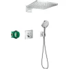 Colonne de douche encastrée thermostatique HANSGROHE ShowerSelect Square chromé