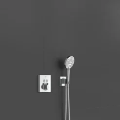 Colonne de douche encastrée thermostatique HANSGROHE ShowerSelect Square chromé