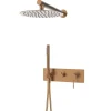 Colonne de douche encastrée mécanique cuivre brossé Essebagno Envol