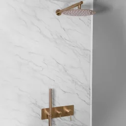 Colonne de douche encastrée mécanique cuivre brossé Essebagno Envol