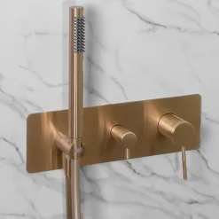 Colonne de douche encastrée mécanique cuivre brossé Essebagno Envol