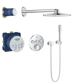 Colonne de douche encastrée thermostatique GROHE Grotherm SmartControl Douchette Euphoria Stick chromé
