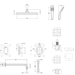 Colonne de douche encastrée thermostatique JACOB DELAFON Modulo carré