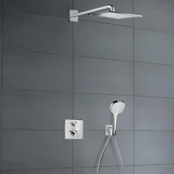 Colonne de douche encastrée thermostatique HANSGROHE Ecostat Square chromé