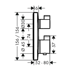 Colonne de douche encastrée thermostatique HANSGROHE Ecostat Square chromé