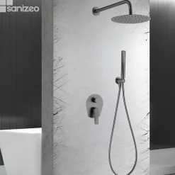 Colonne de Douche Encastrée Anti-Calcaire Black Gun Métal IMEX DELOS GPD055/BGM