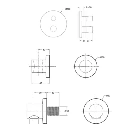 Colonne de douche encastrée thermostatique JACOB DELAFON Modulo rond