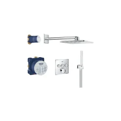 Colonne de douche encastrée thermostatique GROHE Grotherm SmartControl Douchette Euphoria Cube chromé