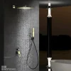 Colonne de Douche Encastrée Anti-Calcaire Noir Mat et Or Brillant IMEX SUECIA BDC032-6NGOLD