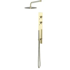 Colonne de douche encastrée thermostatique PURA or brossé