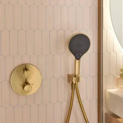 Colonne de douche encastrée thermostatique JACOB DELAFON Metro laiton brossé