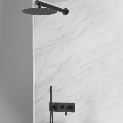 Colonne de douche encastrée mécanique noir mat Essebagno Molette