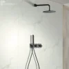 Colonne de Douche Encastrée Thermostatique Anti-Calcaire Black Gun Métal IMEX TIBET GTT054/BGM