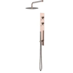 Colonne de douche encastrée thermostatique PURA cuivre brossé