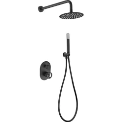 Colonne de Douche Encastrée Anti-Calcaire Noir Mat IMEX OLIMPO GPC033/NG