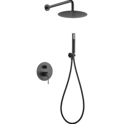 Colonne de Douche Encastrée Anti-Calcaire Black Gun Métal IMEX LINE GPD038/BGM
