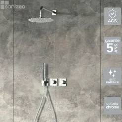 Colonne de Douche Encastrée Thermostatique Anti-Calcaire Chrome IMEX TIBET GTT054