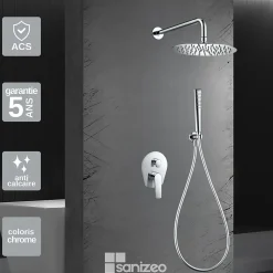 Colonne de Douche Encastrée Anti-Calcaire Chrome IMEX DELOS GPD055