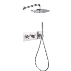 Colonne de douche encastrée thermostatique CORPOSA acier brossé