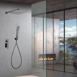 Colonne de Douche Encastrée Anti-Calcaire Black Gun Métal IMEX PISA GPP048/BGM