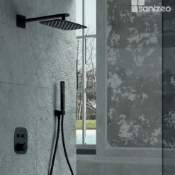Colonne de Douche Encastrée Anti-Calcaire Noir Mat IMEX HIDRA GPH035/NG