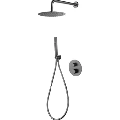 Colonne de Douche Encastrée Thermostatique Anti-Calcaire Black Gun Métal IMEX GENOVA GTG053/BGM