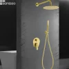 Colonne de Douche Encastrée Anti-Calcaire Or Brossé IMEX DELOS GPD055/OC