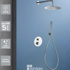 Colonne de Douche Encastrée Thermostatique Anti-Calcaire Chrome IMEX GENOVA GTG053