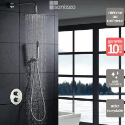 Colonne de Douche Encastrée Thermostatique Acier Inoxydable Intérieur / Extérieur IMEX MOSCU GTK034