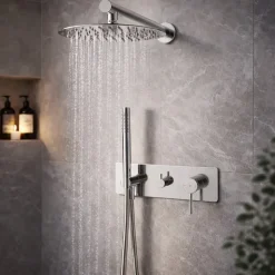 Colonne de douche encastrée mécanique chrome Essebagno Envol